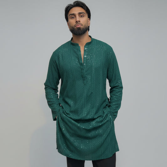 Party Kurta - Green